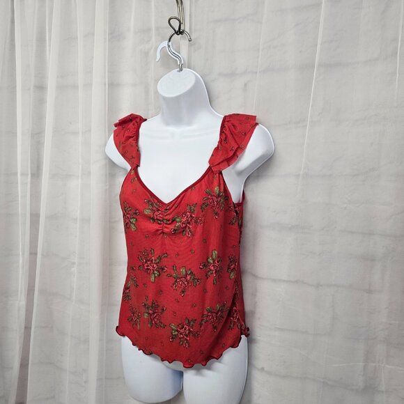 Xhiliration Y2K Babydoll Tank Mesh Floral Whimsigoth Fairy XXL Deadstock Vintage - Picture 4 of 10